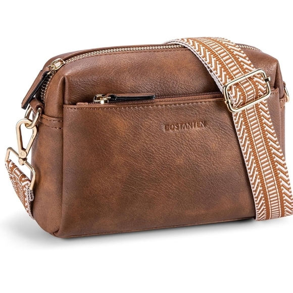 Bostanten Handbags - Bostanten Tan Leather Crossbody Bag